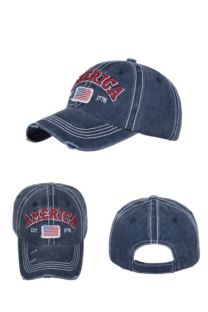 US Flag Independence Day Embroidery Baseball Cap