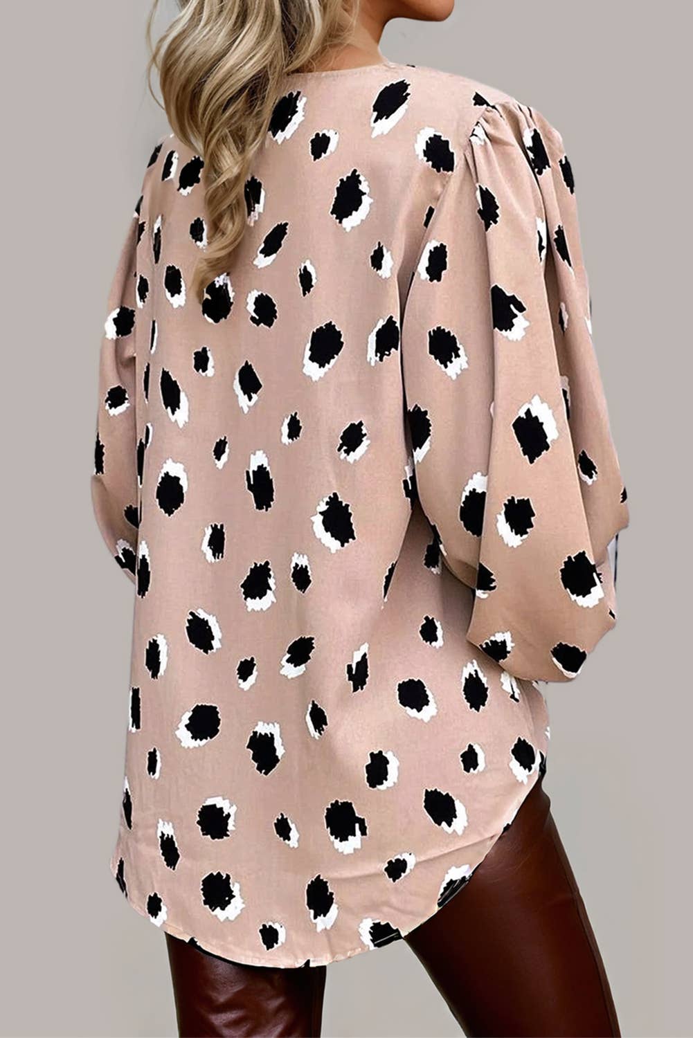 Wild Leopard Print V Neck Blouse