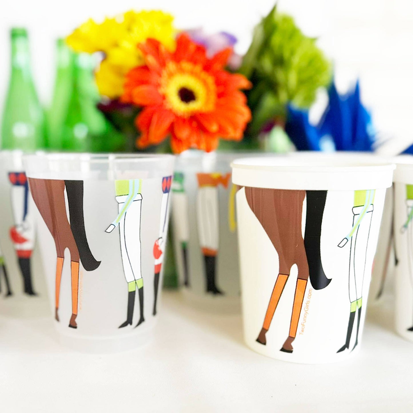 Kentucky Derby Jockey/Horse Legs Plastic Cup 10 Pack