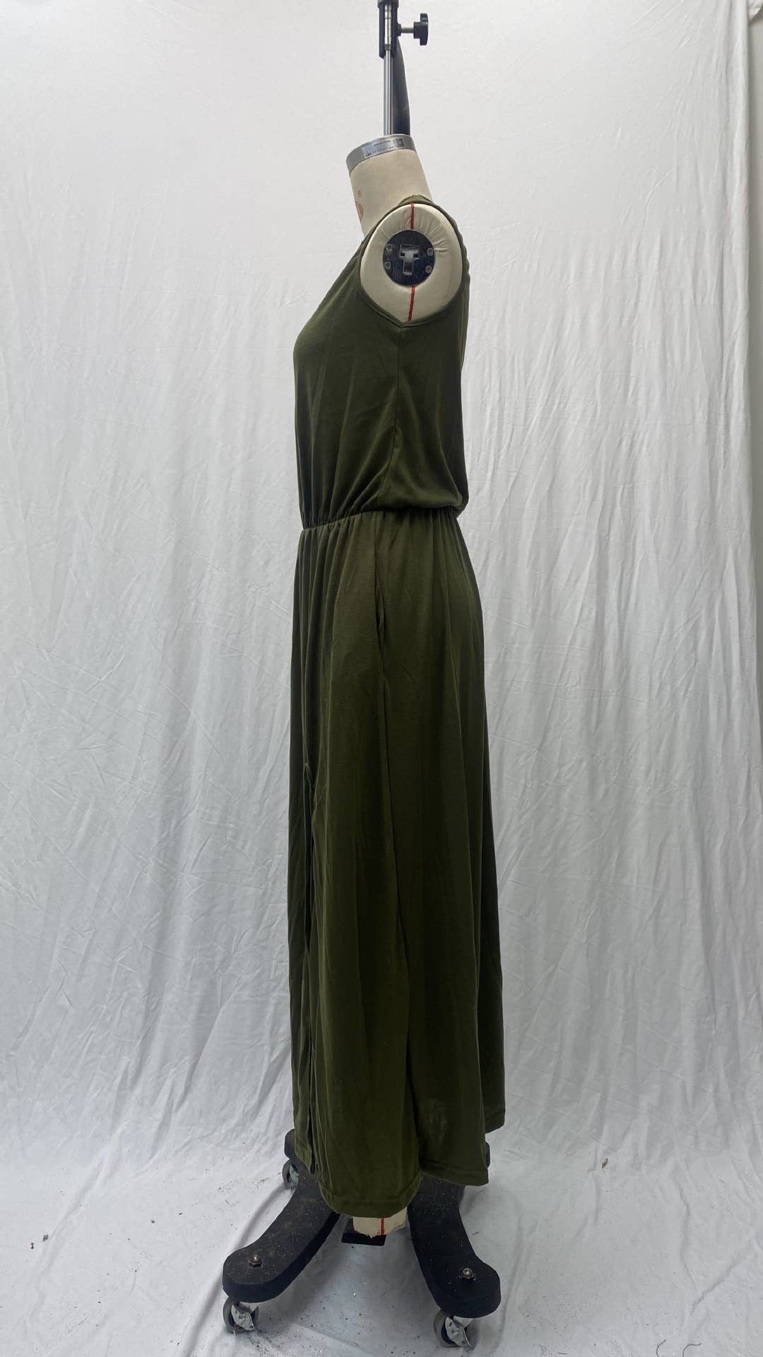 Summer Plain Crew Neck Sleeveless Maxi Dress