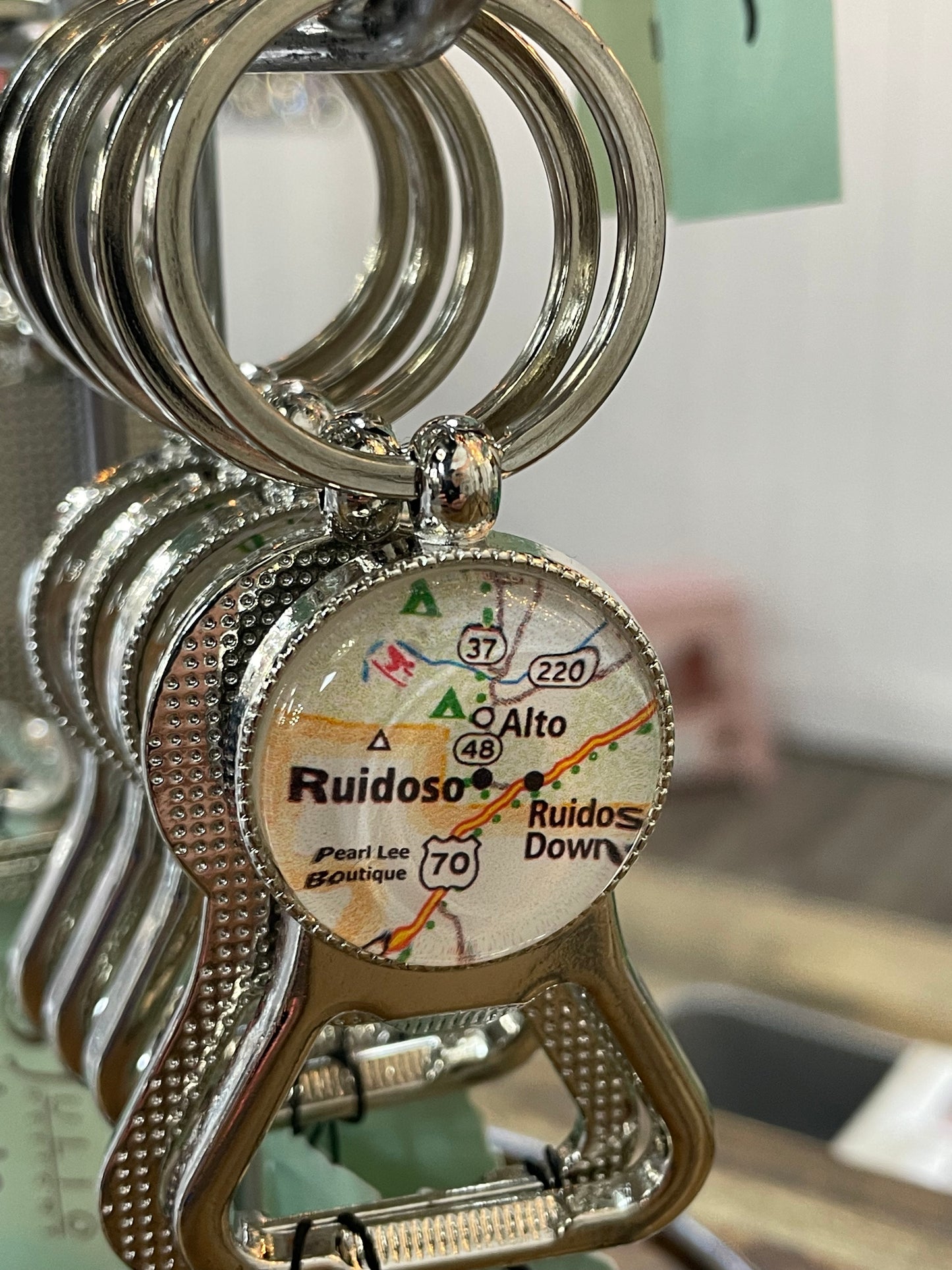 Ruidoso bottle cap keychain