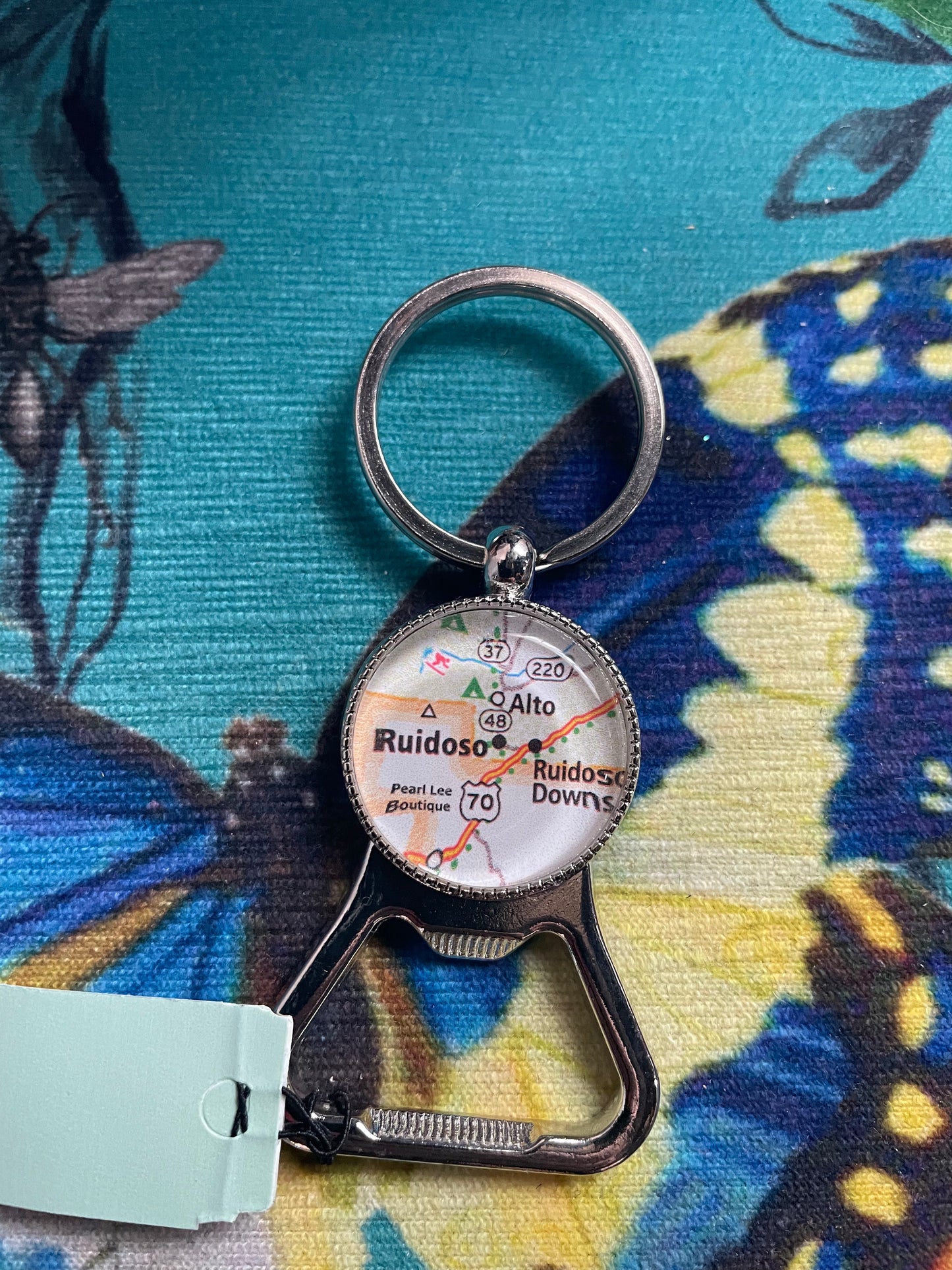 Ruidoso bottle cap keychain